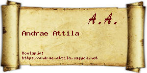 Andrae Attila névjegykártya